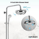 gotonovo Polished Chrome Exposed Pipe Bathroom Shower System Wall Mount 8’’ - Brand New