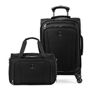 TRAVELPRO RUNWAY 2-PIECE LUGGAGE SET, CARRY ON LUGGAGE, SOFT TOTE BAG - BLACK - Brand New