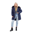 Jessica Simpson Women's Quilted Puffer Winter Coat w/Faux Fur Hood Navy XL - Like New