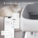 ZEACOTIO OPEN-TOP SELF CLEANING LITTER BOX, AUTOMATIC - WHITE-GRAY - Like New