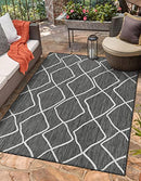 Adiva Rugs Outdoor Indoor Area Rug, Weather Resistant Easy to Clean (Navy Weiss) - Brand New