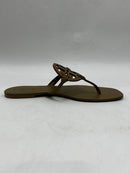 TORY BURCH MILLER SANDAL SQUARE TOE - SIZE: WOMEN 11 - TAN - Like New