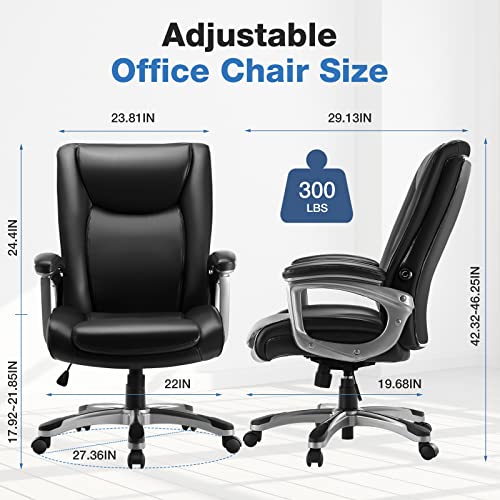 MCQ HOME OFFICE ERGONOMIC MANAGERIAL EXECUTIVE PU LEATHER DESK - BLACK - Like New