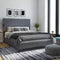 DHP JANFORD BED WITH CHIC UPHOLSTERED HEADBOARD, QUEEN - GRAY LINEN - Like New