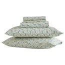 PATINA VIE MAISON COTTON RAYON FROM BAMBOO BLEND SHEET SET - KING - BLUE FLORAL - Like New