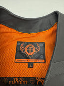 TRUE ELEMENT MENS STYLE LEATHER MOTORCYCLE VEST - SIZE: MEN L - BLACK - Brand New