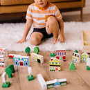 MELISSA & DOUG WOODEN TOWN SET STORAGE TRAY MD-98141 - 32 PCS - Like New