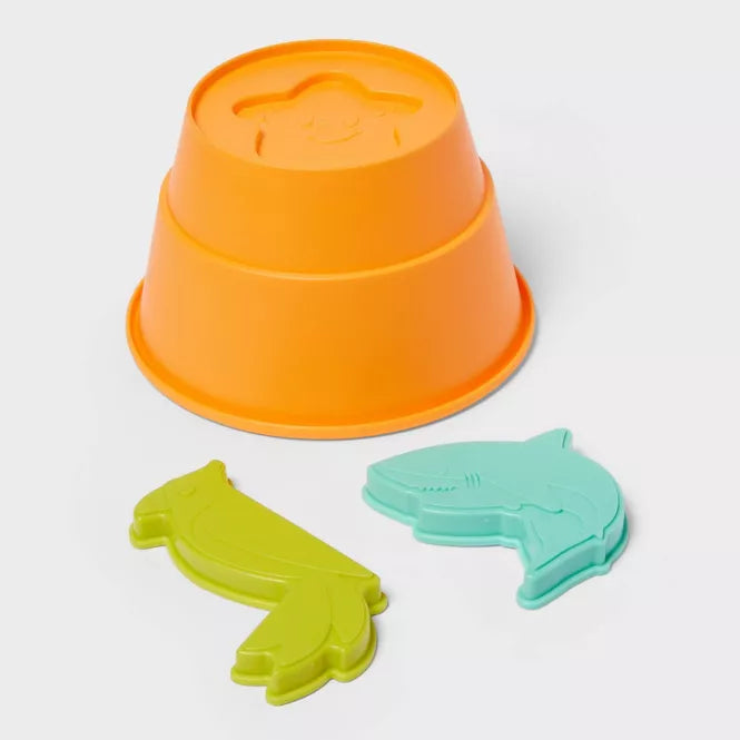 SUN SQUAD MONKEY PLAY COMBO SET SAND TOYS - ORANGE/YELLOW/RED - Brand New