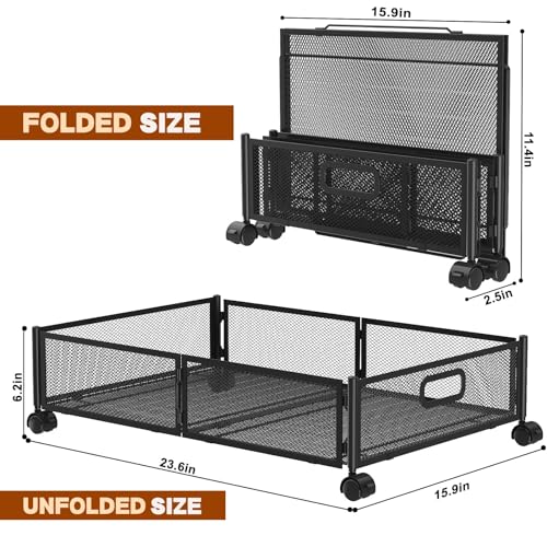 Joibabe Under Bed Storage Containers 2 Pack Foldable Underbed Storage - Black - Like New