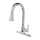 BIO BIDET FLOW CLASSIC KITCHEN FAUCET, RETRACTABLE PULL DOWN SPRAYER - CHROME - Like New