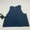 90 DEGREE BY REFLEX WOMEN'S SEAMLESS V-NECK CROP RIBBED TANK - SIZE M - INDIGO - Brand New