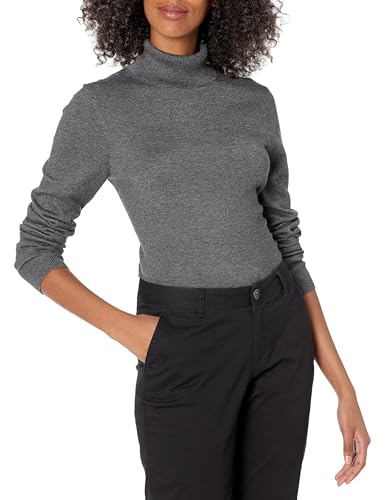 AMAZON ESSENTIALS WOMEN CLASSIC-FIT LIGHTWEIGHT LONG-SLEEVE SWEATER CHARCOAL L - Brand New