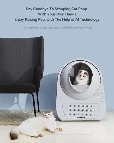 CATLINK SELF-CLEANING LITTER BOX MULTIPLE CATS LARGE CAPACITY CL-03 - WHITE - Like New