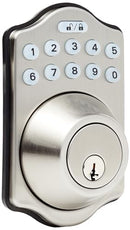 AMAZON BASICS TRADITIONAL ELECTRONIC KEYPAD DEADBOLT DOOR KEYLESS ENTRY - Satin - Brand New