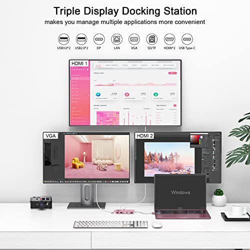 MCY Docking Station MCY 12in1 Triple Display Laptop USB C Docking Station Like New