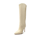 B09HLHMC6B SCHUTZ Women's Maryana Tall Boots, Eggshell, Size: 6 - Like New