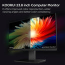 KOORUI 24 Inch Computer Monitor FHD 100HZ Built-in Speakers - Black Like New