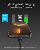 Anker 6ft Nylon USB-C to Lightning Charging Cord A8623011 - Black - Brand New