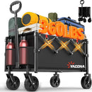 YACONA WAGEN CARTS FOLDABLE LIGHTWEIGHT PORTABLE SHOPPING CART - BLACK - Brand New