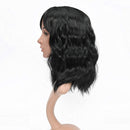 VCKOVCKO NATURAL WAVY WIG WITH AIR BANGS 12" - BLACK - Like New