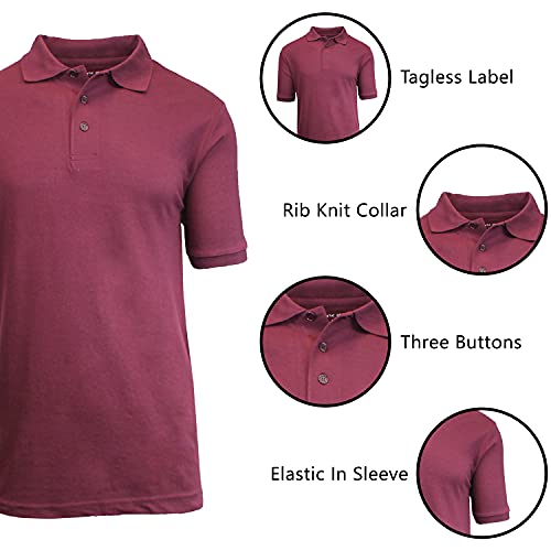GALAXY BY HARVIC MENS POLO PIQUE SHIRT - SIZE LARGE - BURGUNDY - Brand New