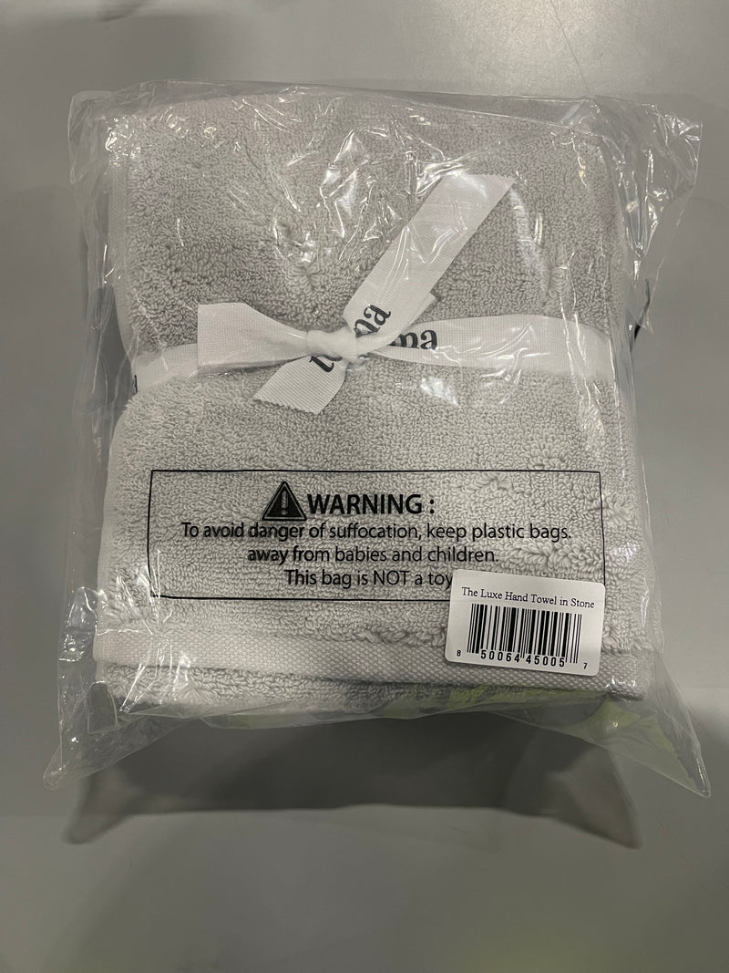 TEEMA 100% TURKISH COTTON HAND TOWEL PACK OF 2 - STONE - Like New