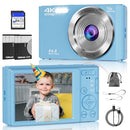 CEYE DIGITAL CAMERA FHD 4K KIDS CAMERA 44MP WITH 64GB SD CARD - BLUE - Like New