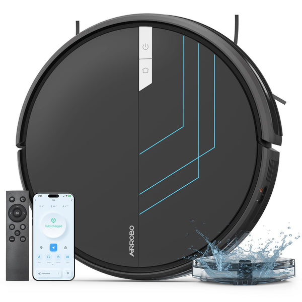 AIRROBO ROBOT VACUUM AND MOP 3000PA POWERFUL SUCTION, SELF-CHARGING - BLACK/BLUE - Like New