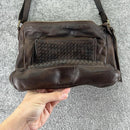 ESTALON CROSSBODY BAG PURSE TOTE LEATHER WOMENS WOVEN - BROWN - Like New