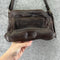 ESTALON CROSSBODY BAG PURSE TOTE LEATHER WOMENS WOVEN - BROWN - Like New