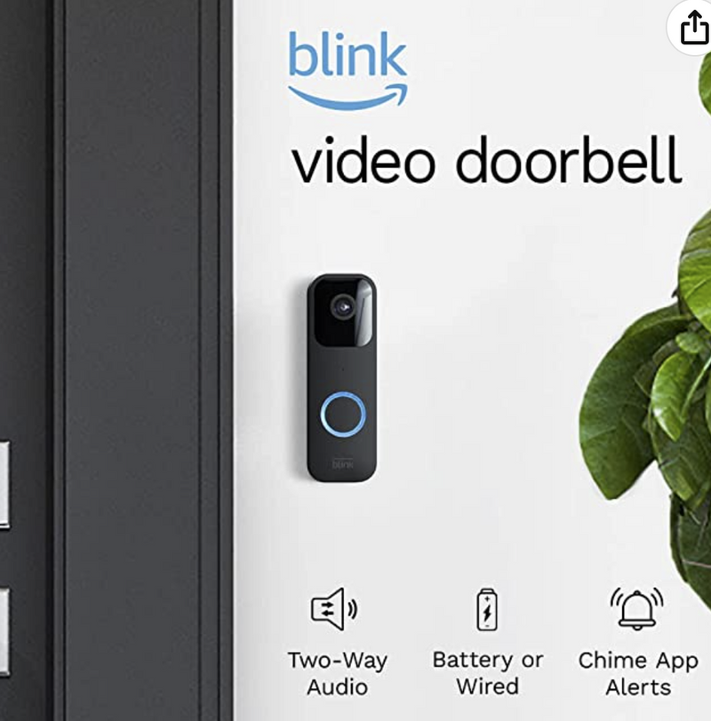 Blink Video Doorbell 2-way Audio 1080p HD Video Wi-Fi Black BDM00200U - Like New