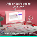Logitech POP ICON Combo Bluetooth Keyboard and Mouse Combo Keys Buttons- ROSE - Like New