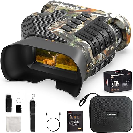 WOSPORTS Night Vision Binoculars 1315FT 4K Night Goggles NV400 - Black/Camo - Like New