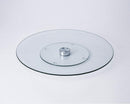 THE WHOLESALE SHOP 10" Tempered Glass Lazy Susan, UU123 - Clear/Silver Like New