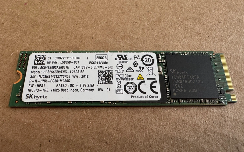 SK HYNIX 256GB M.2 NVME INTERNAL SSD - GREEN - Like New