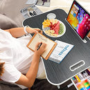 Lap Desk for Laptop Portable Bed Table with Cup Holder Up To 15.6" - Black - Brand New