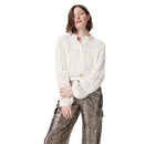 30247068 DO by Dee Ocleppo Winona Chiffon Banded Rushed Womens Blouse Sea Salt - Brand New