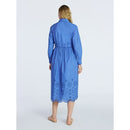 FREE ASSEMBLY COTTON EYELET MAXI SHIRTDRESS - SIZE: WOMEN 2XL - COTTAGE BLUE - Like New