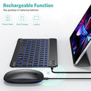 TECURS BLUETOOTH KEYBOARD AND MOUSE COMBO FOR IPAD RECHARGEABLE - BLACK - Like New