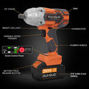 OUHOUG 21V CORDLESS IMPACT WRENCH KIT - ORANGE/GRAY - Like New
