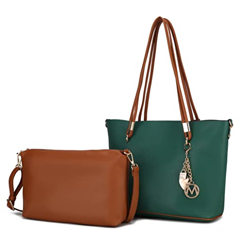 MKF COLLECTION MALAY TOTE BAG & POUCH BY MIA K - GREEN - Brand New