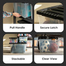 IRIS USA 4-Pack 13 Quart Storage Bins with Lids - Clear/Black - Brand New