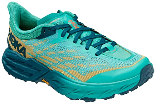 1123158 HOKA ONE ONE WOMANS SPEEDGOAT 5 DEEP TEAL WATER GARDEN Size 8 - Like New