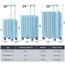 MGOB CARRY-ON 20 INCH (22X14X9) LUGGAGE HARD LIGHTWEIGHT POLYCARBONATE -BLUE Like New