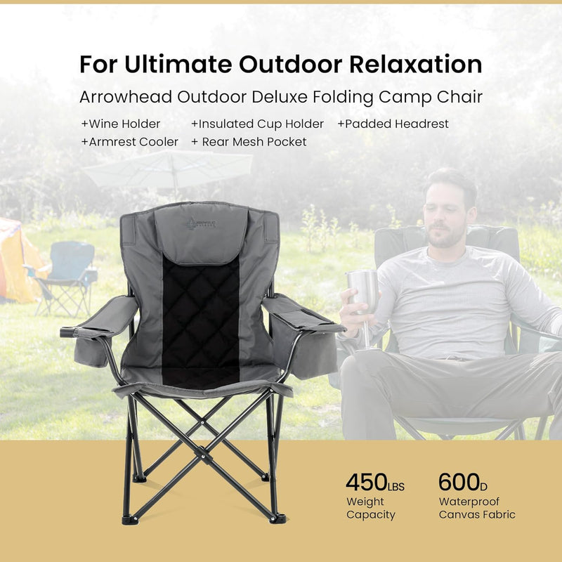 ARROWHEAD OUTDOOR Portable Folding Swinging Hammock Camping Chair, Removable Canopy, Perfect for Stargazing, Cup Holder, Storage Pouch, Carrying Bag I ARROWHEAD OUTDOOR Portable Folding Camping Quad UK | Ubuy