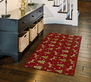 Brumlow Mills Holiday Delight Washable Trees and Reindeer Rug 30"x46" Red - Brand New