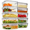 VTOPMART 10PACK (35OZ+22OZ) GLASS FOOD STORAGE CONTAINERS - GRAY - Like New
