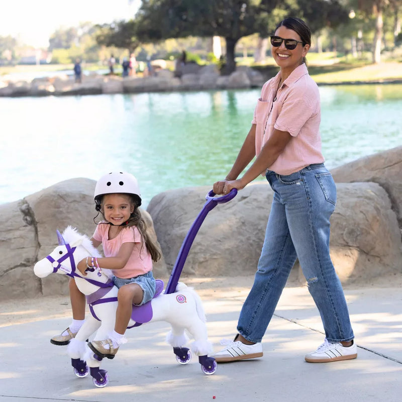 POWER PONY PUSH RIDING TOY 3+ YEARS, 100 LB CAPACITY - WHITE - Like New
