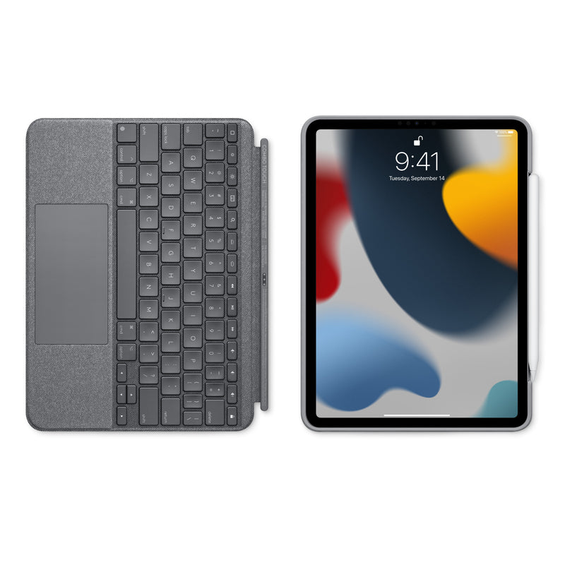 LOGITECH COMBO TOUCH KEYBOARD CASE WITH TRACKPAD FOR IPAD PRO 11in  4TH GEN,GRAY Like New