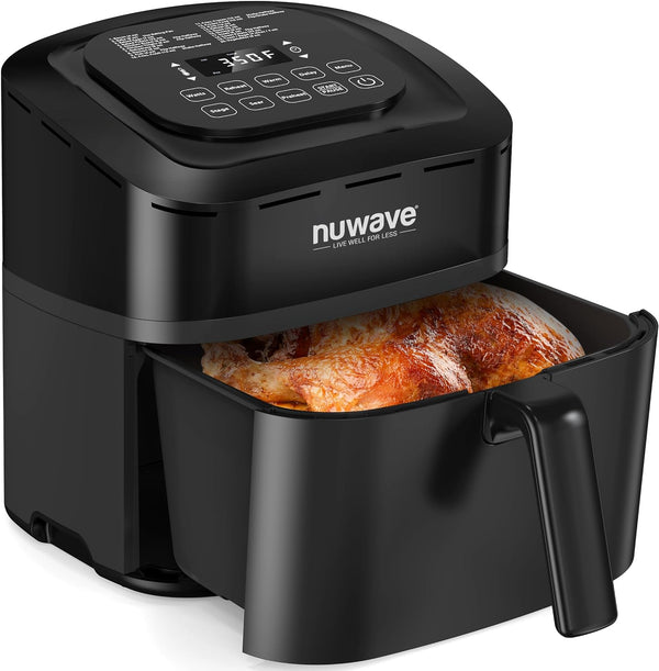 Nuwave Brio 10-in-1 Air Fryer 7.25Qt Crisping Roasting Dehydrating 37061 - Black Like New